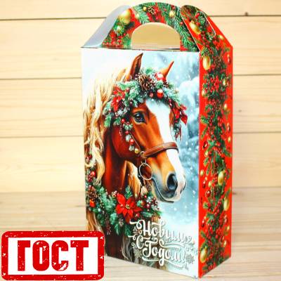 Сладкий новогодний подарок по ГОСТу в картонной упаковке в Поварово