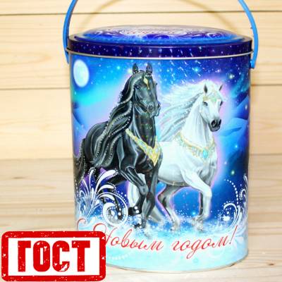Сладкий новогодний подарок по ГОСТу в жестяной упаковке в Поварово